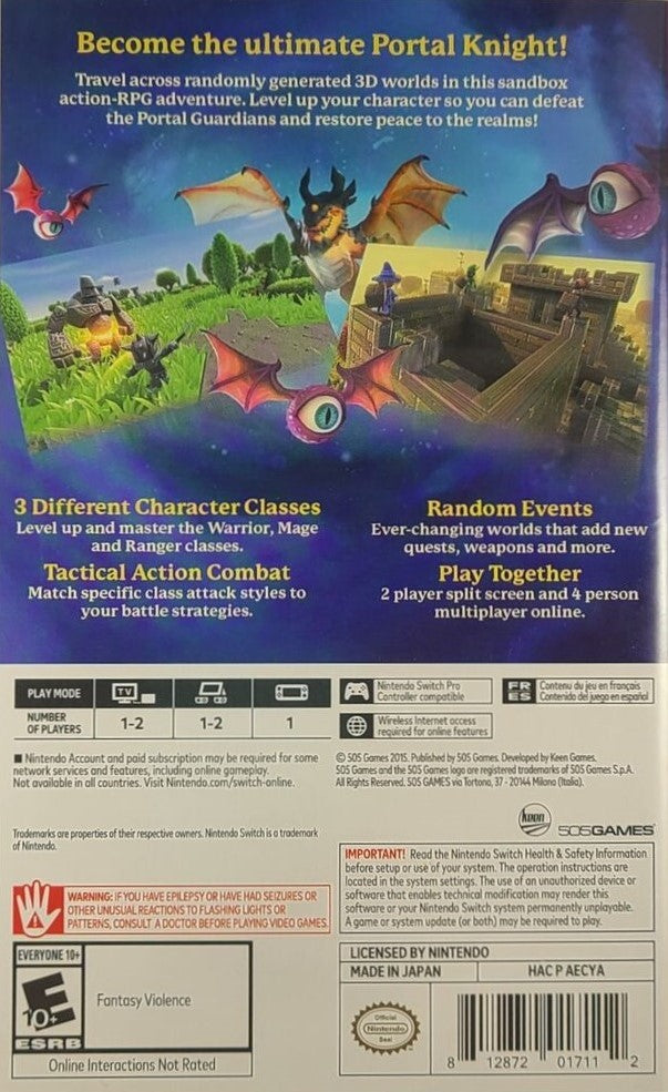 Used Portal Knights Nintendo Switch Video Game - Adventure RPG for Kids & Adults | Perfect for Travel & Family Game Nights