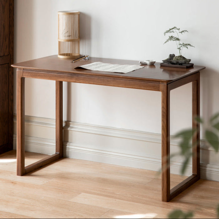 Premium Black Walnut Solid Wood Writing Desk - Handcrafted Home Office Desk for Study & Work - Elegant Modern Design for Professionals & Students
