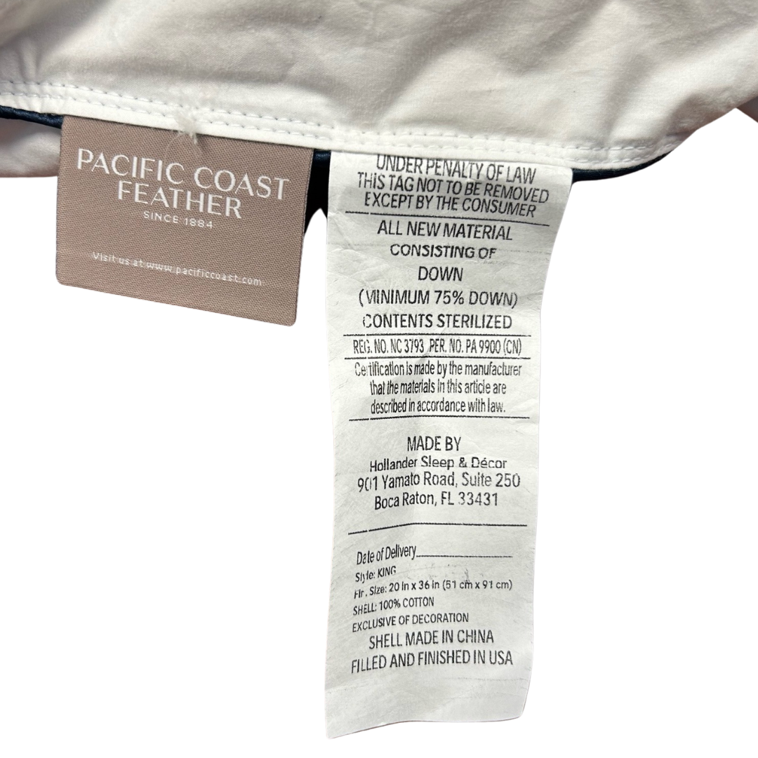 Pacific Coast Feather Grand Embrace® Pillow with Organic Cotton Cover - Hypoallergenic & Breathable for Ultimate Comfort - Perfect for Side Sleepers & Neck Support in Bedroom or Guest Room