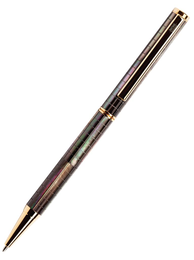 BLUSAIGON® Handcrafted Luxury Ballpoint Pen - Mother of Pearl Abalone Gold Fountain Pen Gift Set for Men & Women | Elegant Writing Pens for Valentines Day, Fathers Day, Anniversary, Birthday Gifts & Office Stationery | Premium Hermes Inspired Collection | Perfect for Business Gifts, Graduation Presents & Executive Writing Accessories