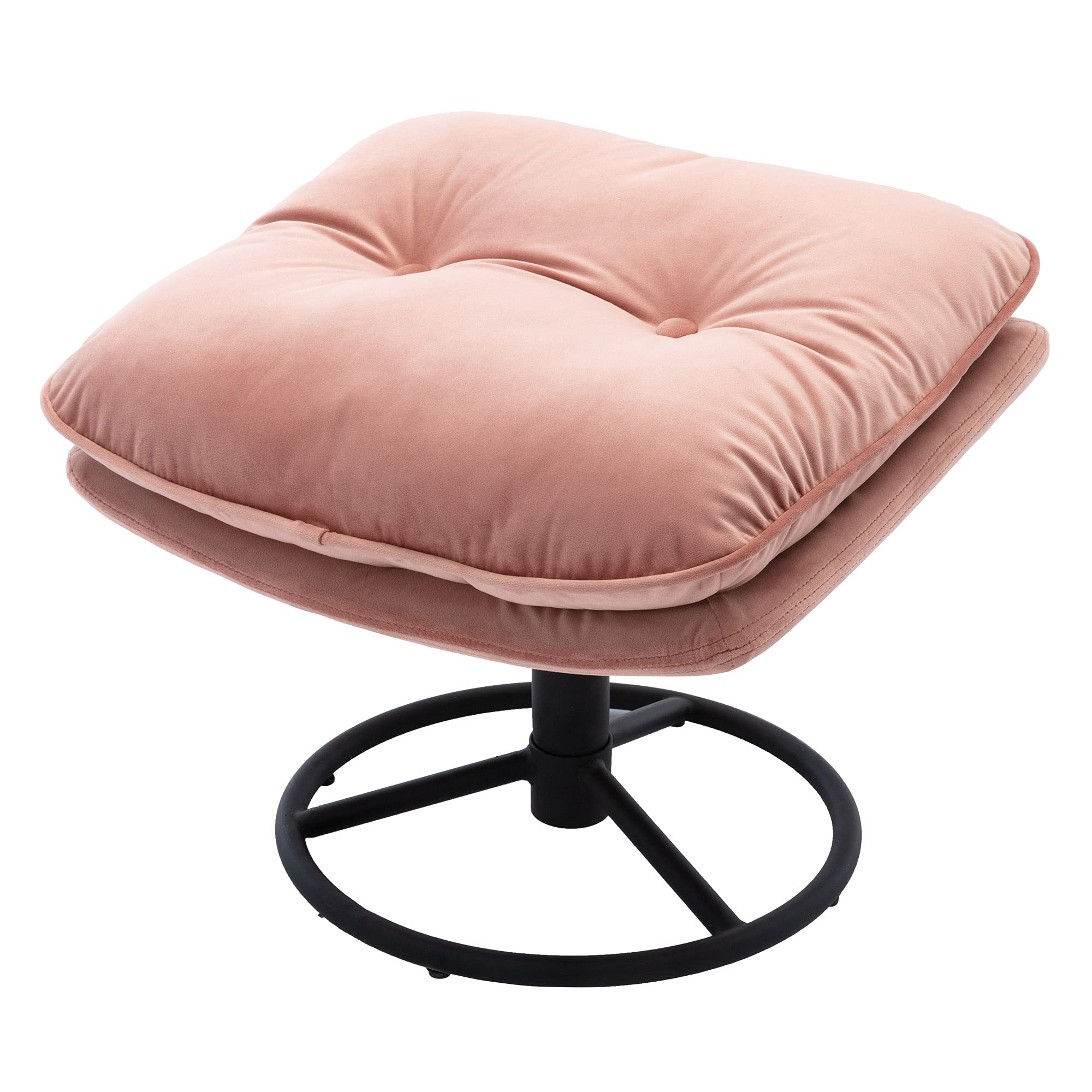 360° Swivel Accent Chair with Ottoman Set - Pink Modern Lounge Chair for Bedroom, Living Room & Office - 33.5