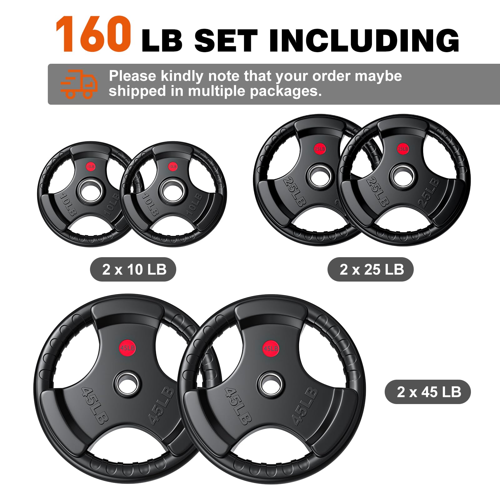 XDDIAS 2-Inch Olympic Rubber Weight Plates (10LB-45LB) - Solid Cast Iron Grip Plates for Strength Training, Weightlifting & Bodybuilding - Perfect for Home Gym & Commercial Use - Pairs or Single Options Available - Ideal for CrossFit, Powerlifting & Functional Fitness Workouts