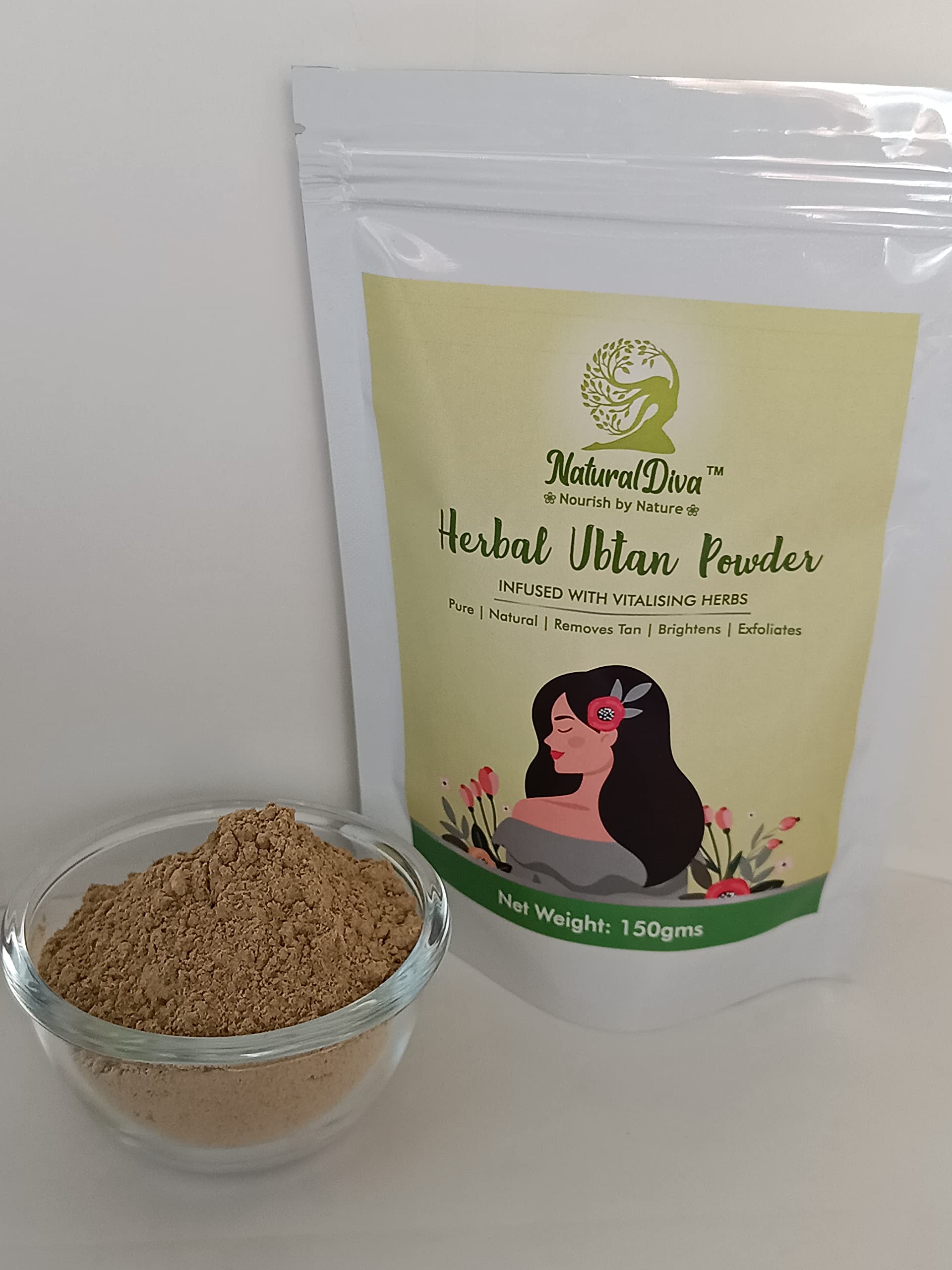 Natural Diva Herbal Body Ubtan - Exfoliating Body Scrub for All Skin Types | Brightens & Evens Skin Tone | 150g Organic Glow Booster | Perfect for Spa Day, Dry Skin Treatment & Pre-Wedding Skincare
