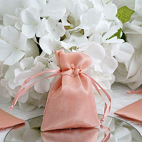60-Pack 3x4 Inch Dusty Rose Satin Drawstring Bags - Wedding Favors, Party Gifts, Jewelry Pouches, Candy Bags - Perfect for Bridal Showers, Baby Showers & Birthday Party Favors
