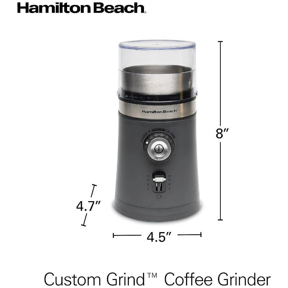 Hamilton Beach 80396RC Custom Grind Coffee Grinder - Electric Burr Grinder for Fresh Ground Coffee Beans, Perfect for Home & Office Use