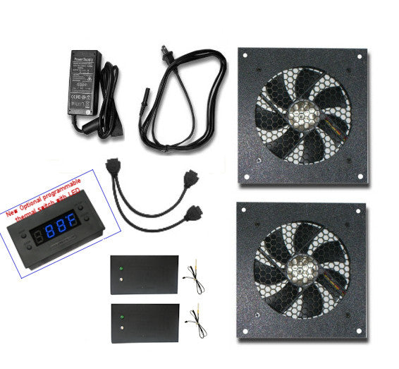 Cabcool 1201 Dual 120mm PC Cooling Fan Kit with Thermal Control - Perfect for Gaming Rigs & Computer Case Cooling