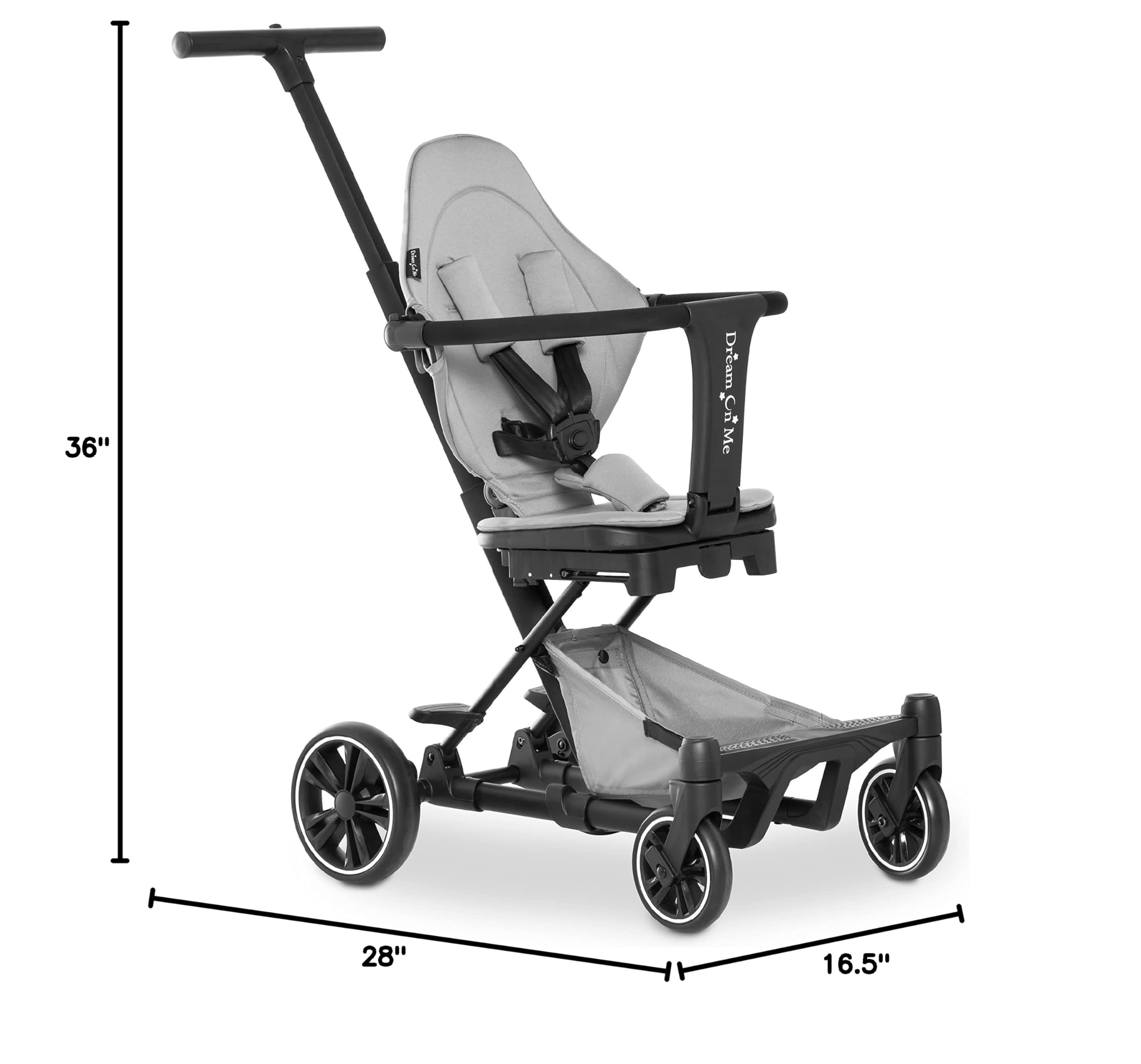 Dream On Me Drift Rider Lightweight Baby Stroller - Gray Compact Stroller for Infants & Toddlers | Perfect for Travel, Shopping & Daily Walks
