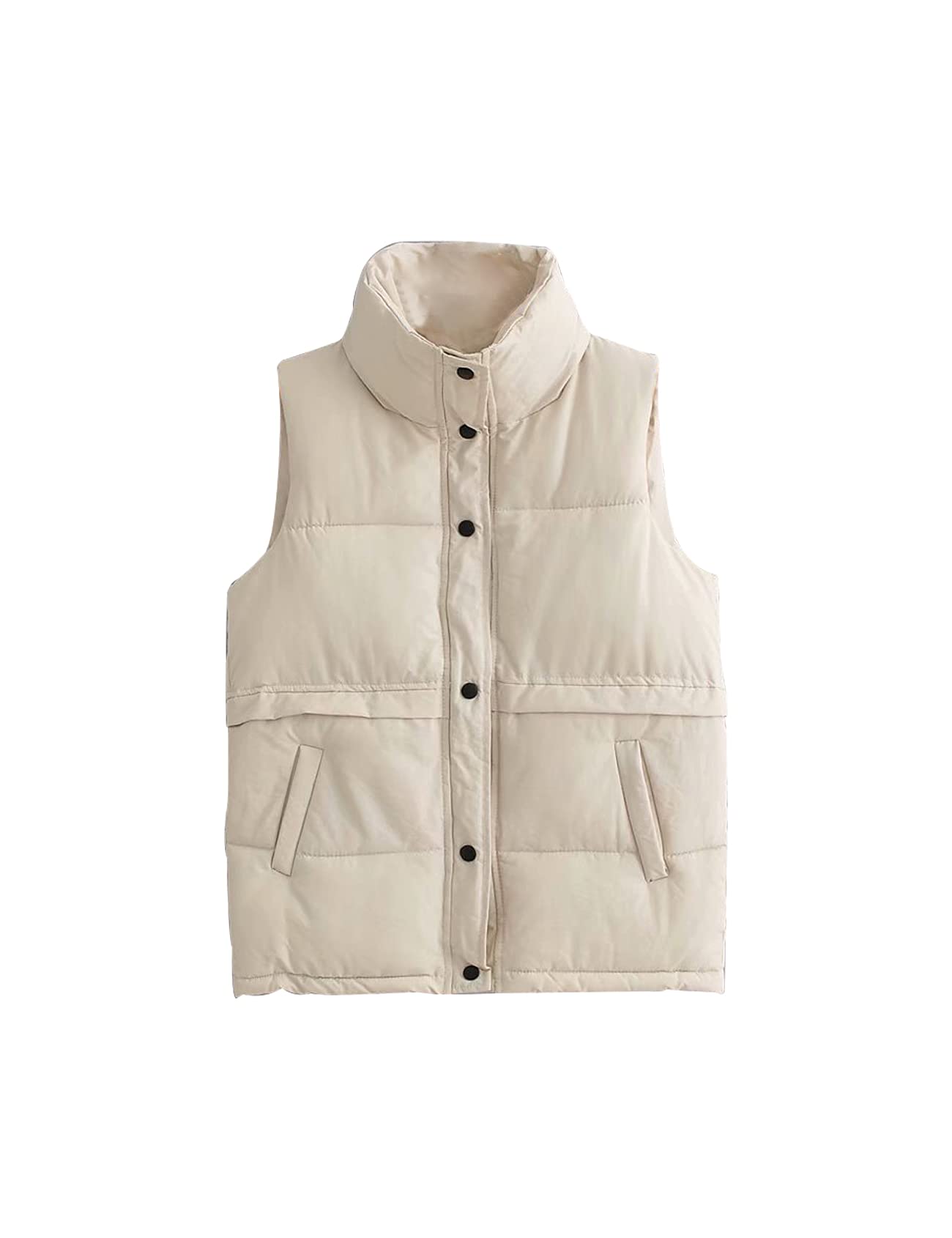 Gihuo Women's Quilted Puffer Vest - Lightweight Sleeveless Outerwear Jacket for Winter Warmth and Casual Style