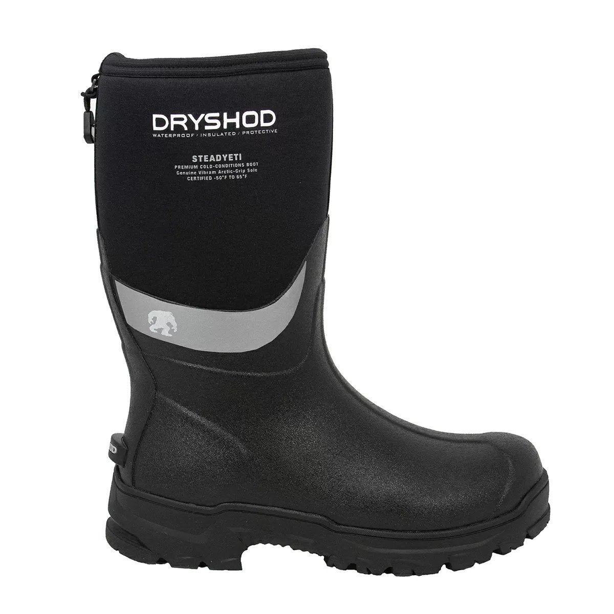 DRYSHOD® SteadYeti Mid Boots - Waterproof Winter Snow Boots for Men & Women, Insulated Cold Weather Hiking Boots with Non-Slip Sole - Perfect for Snowshoeing, Ice Fishing & Outdoor Adventures (Black)