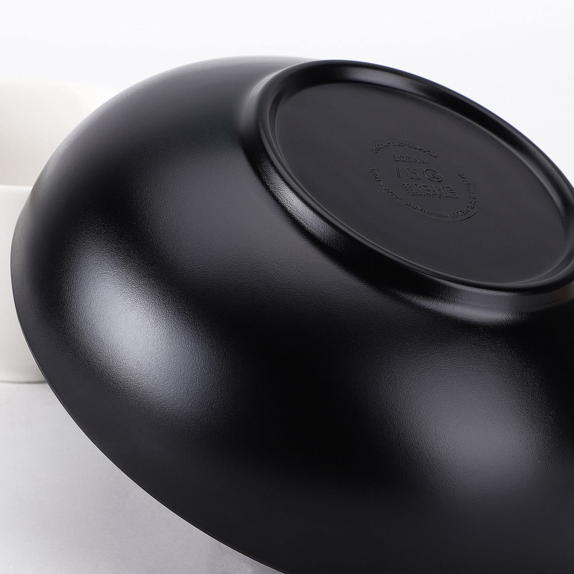 Premium Black Ceramic Rice and Soup Bowl Set - Durable Dinnerware for Home, Kitchen, Restaurant | Perfect for Asian Cuisine, Daily Meals & Food Presentation