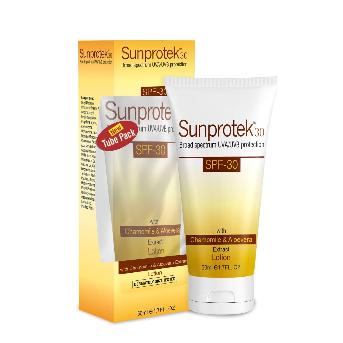 Salve Sunprotek SPF 30+ Broad Spectrum Sunscreen Lotion for Face & Body - UVA/UVB Protection, Non-Greasy, Water-Resistant (50ml) - Perfect for Beach, Swimming & Outdoor Activities