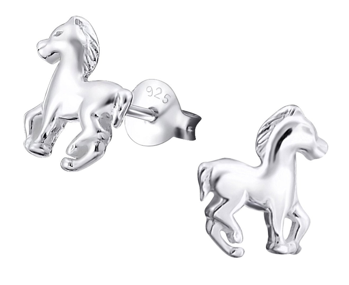 Sterling Silver Horse Stud Earrings for Kids - Cute & Durable Jewelry for Girls, Perfect for Birthdays, Parties & Everyday Wear