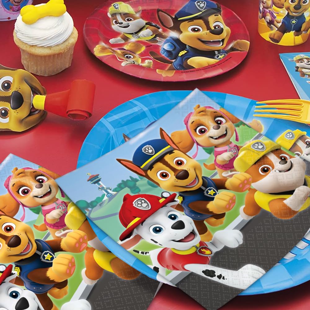 Paw Patrol Adventures Luncheon Napkins, 6.5 Inch, 16-Pack, Multicolor Party Napkins for Kids Birthday, Themed Events, Baby Showers & Family Gatherings - Fun Tableware for Paw Patrol Fans