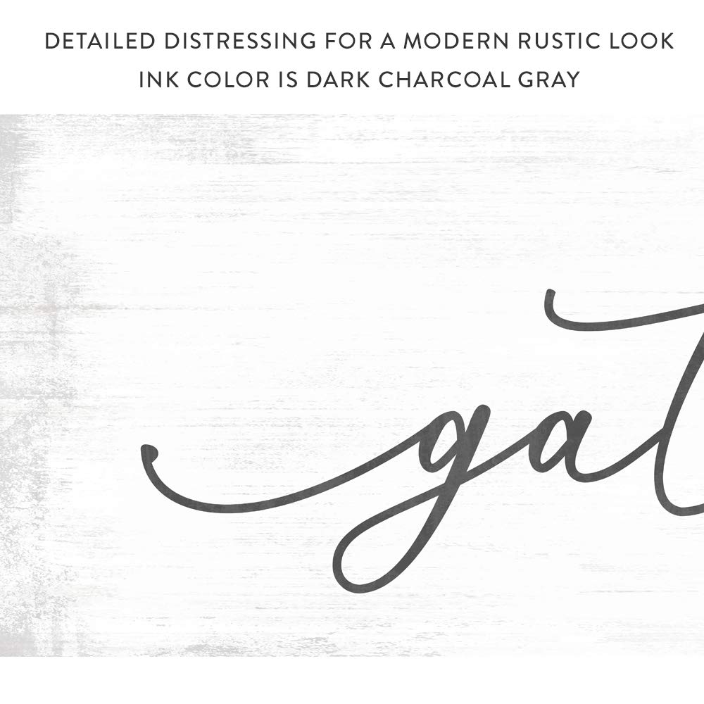 Canvas Family Gather Sign - Ready-to-Hang Wall Art Decor with Classic White Frame 12