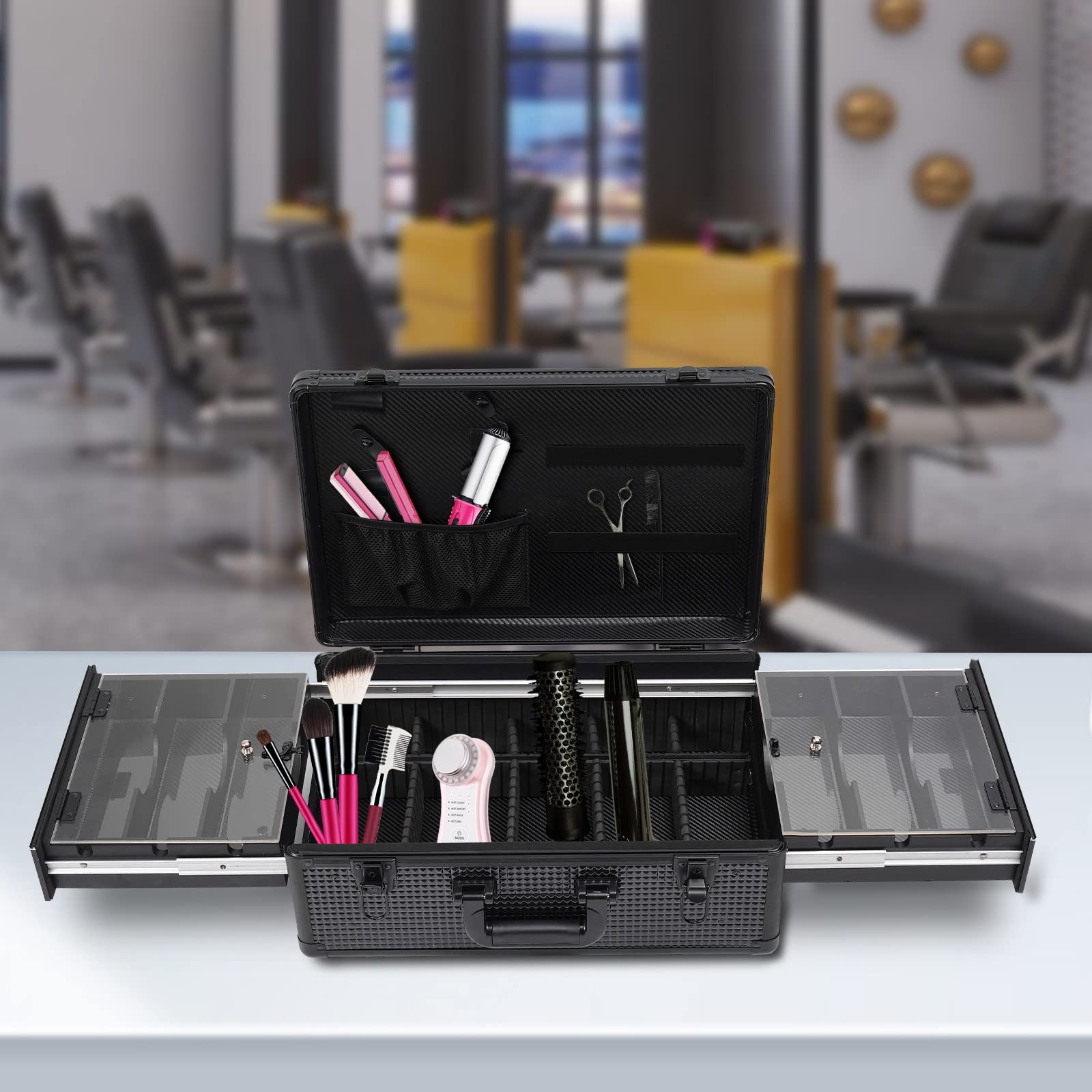 Professional Barber Case - Detachable Hairdressing Tool Organizer for Salon & Home Use | Versatile Styling Kit for Hair Stylists, Pet Groomers & Travel | Perfect for Clippers, Scissors & Styling Tools Storage