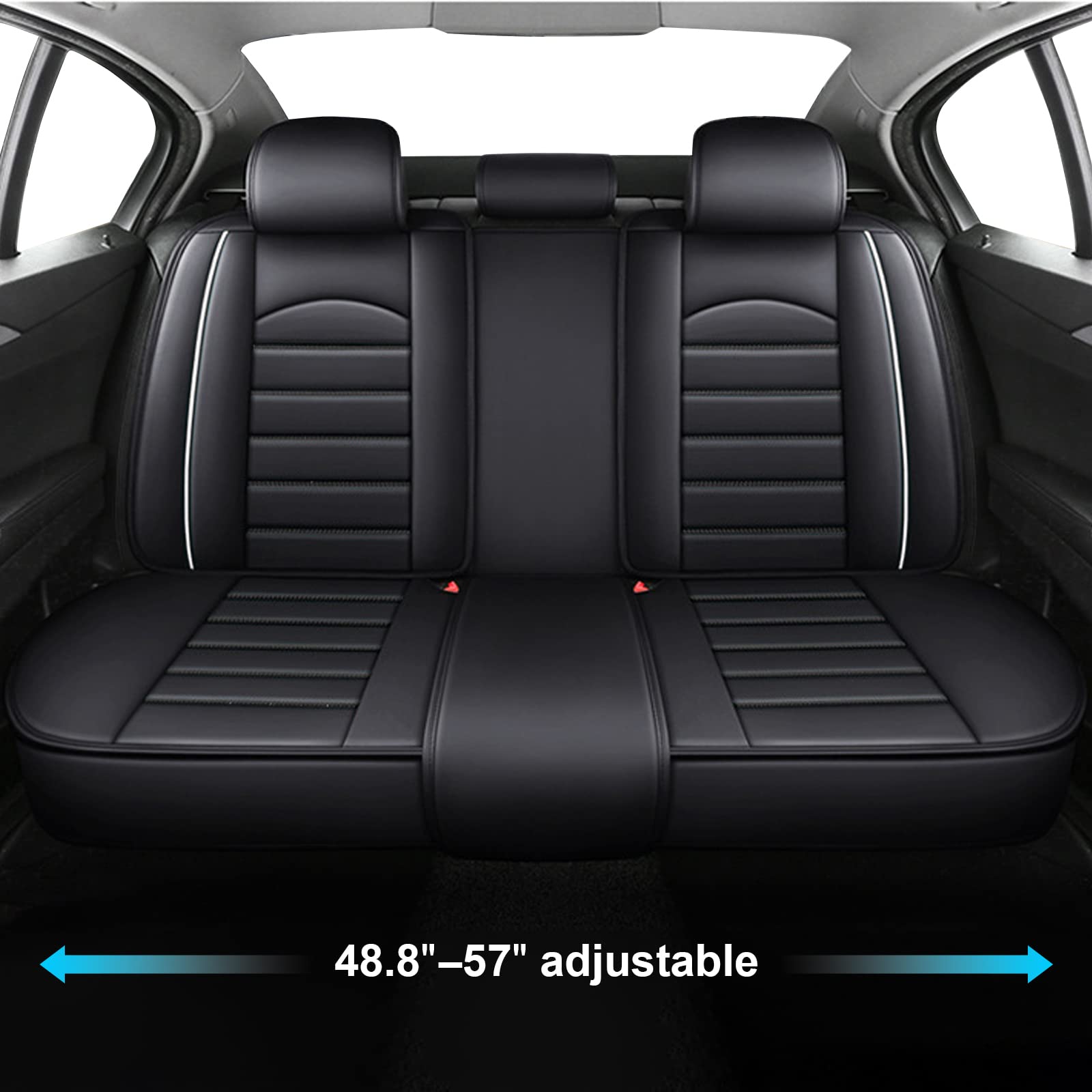 5Pcs Full Set Waterproof & Breathable Faux Leather Car Seat Covers - Universal Fit for Toyota Venza, RAV4, Camry, Corolla, Prius - Black Car Seat Protectors for Comfort & Style | Perfect for Daily Commute, Road Trips & Family Protection