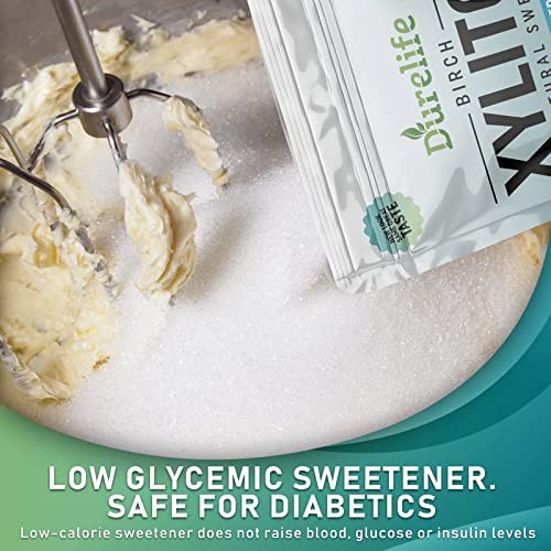 DureLife XYLITOL Sugar Substitute 2.5 LB (40 OZ) - 100% Pure Birch Xylitol, Non-GMO, Gluten-Free, Kosher - Natural Sugar Alternative for Baking, Coffee & Healthy Lifestyle
