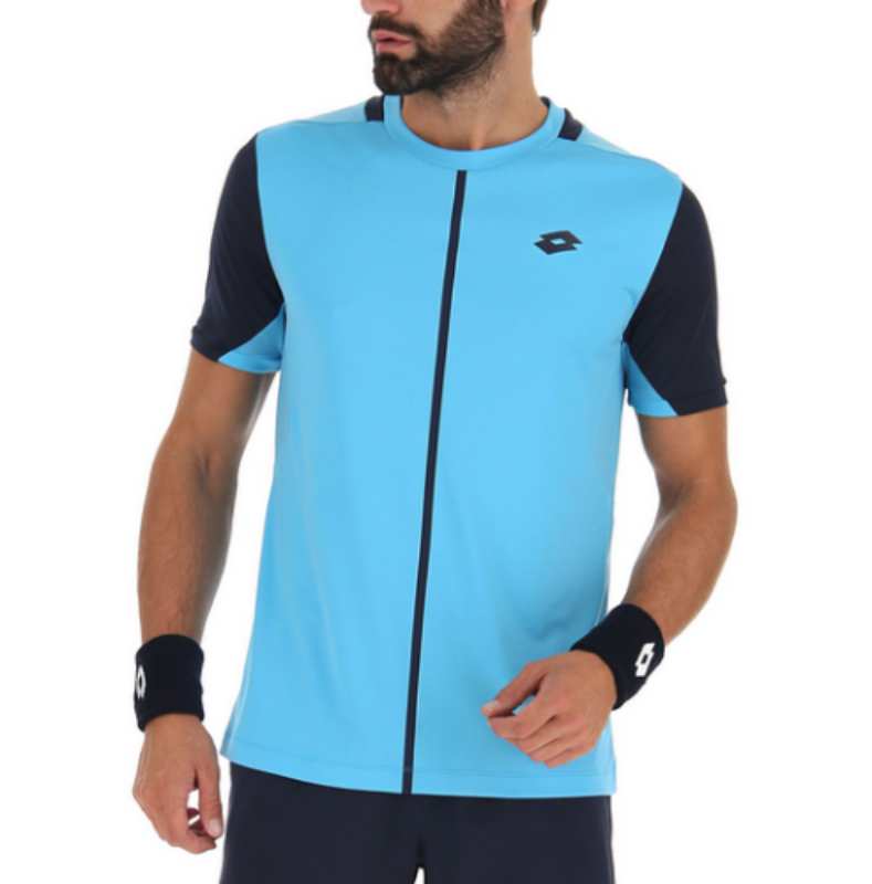 Lotto Men's Top IV Performance T-Shirt - Blue Toll/Navy Blue | Breathable & Comfortable for Sports & Casual Wear