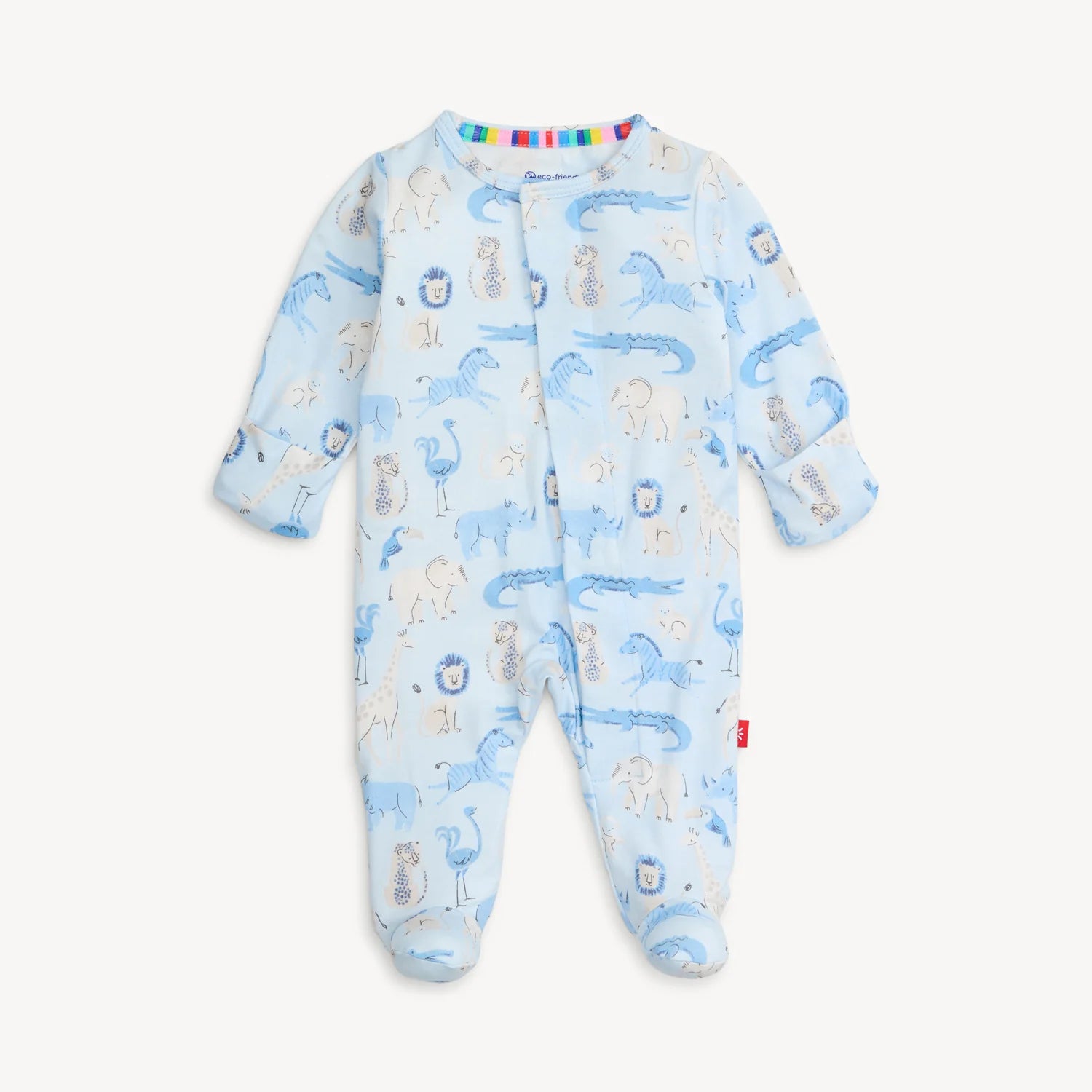 Modal Magnetic Footie Socks - Soft & Comfortable Non-Slip Baby Socks with Fun Jungle Jazz Print - Perfect for Crawling, Playtime & Keeping Tiny Feet Warm
