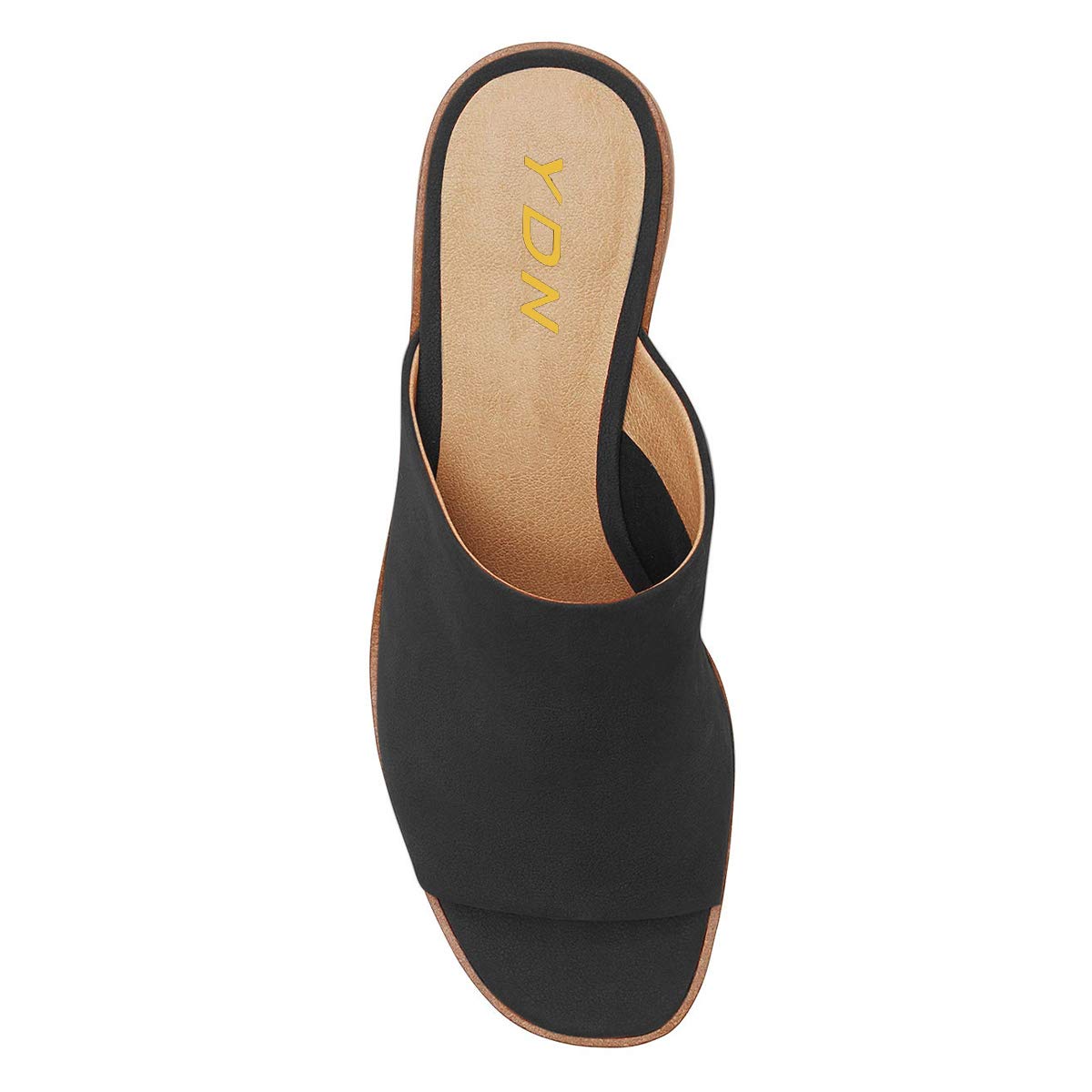 YDN Women's Casual Square Toe Slip-On Mule Slippers - Chunky Low Heel Sandals for Summer, Date Night & Everyday Wear | Comfortable Open-Toe Shoes for Outfits, Beach & Home