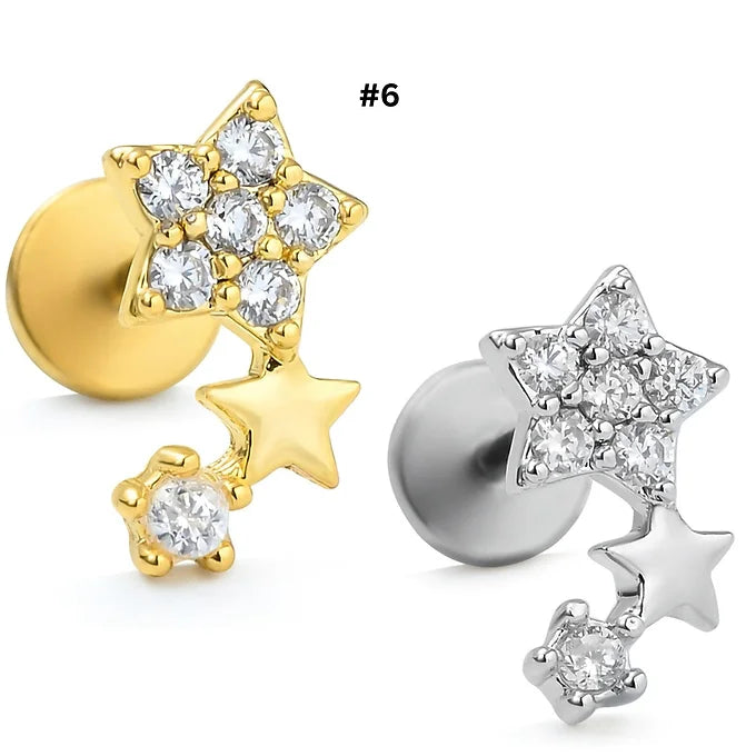 20G Color CZ Flat Back Stud Push Pin Earrings for Women | Hypoallergenic Fashion Jewelry | Perfect for Parties, Weddings & Daily Wear | CD060