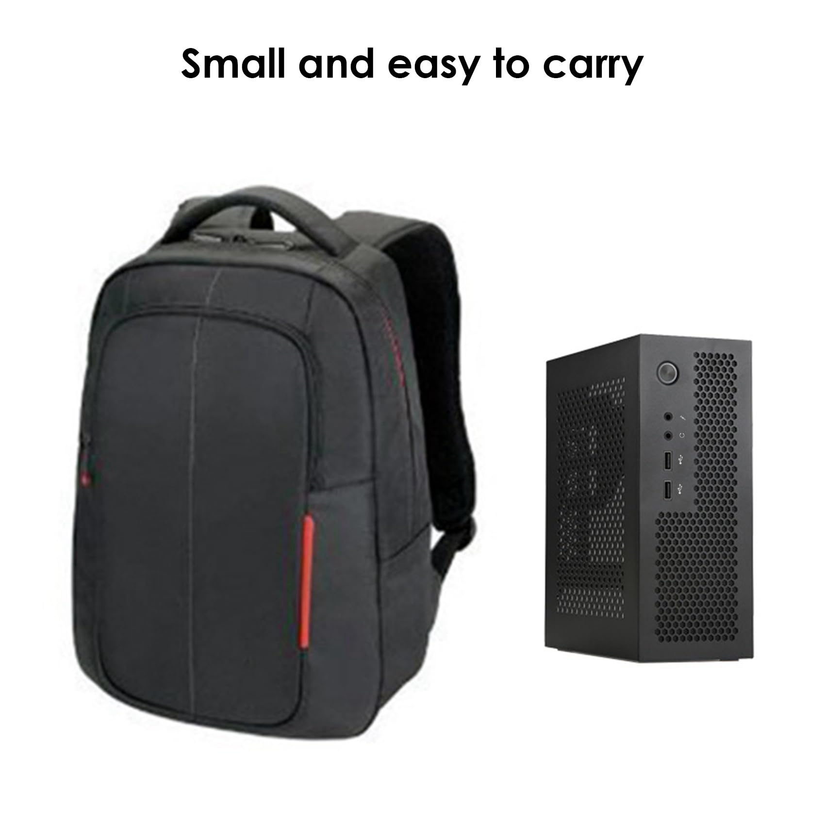 Peowuieu A09 Mini ITX PC Case - Compact Gaming Computer Chassis for HTPC, Desktop, Home Theater & Office Use - Black with USB 2.0 Ports - Perfect for Small Space Setups & Media Centers