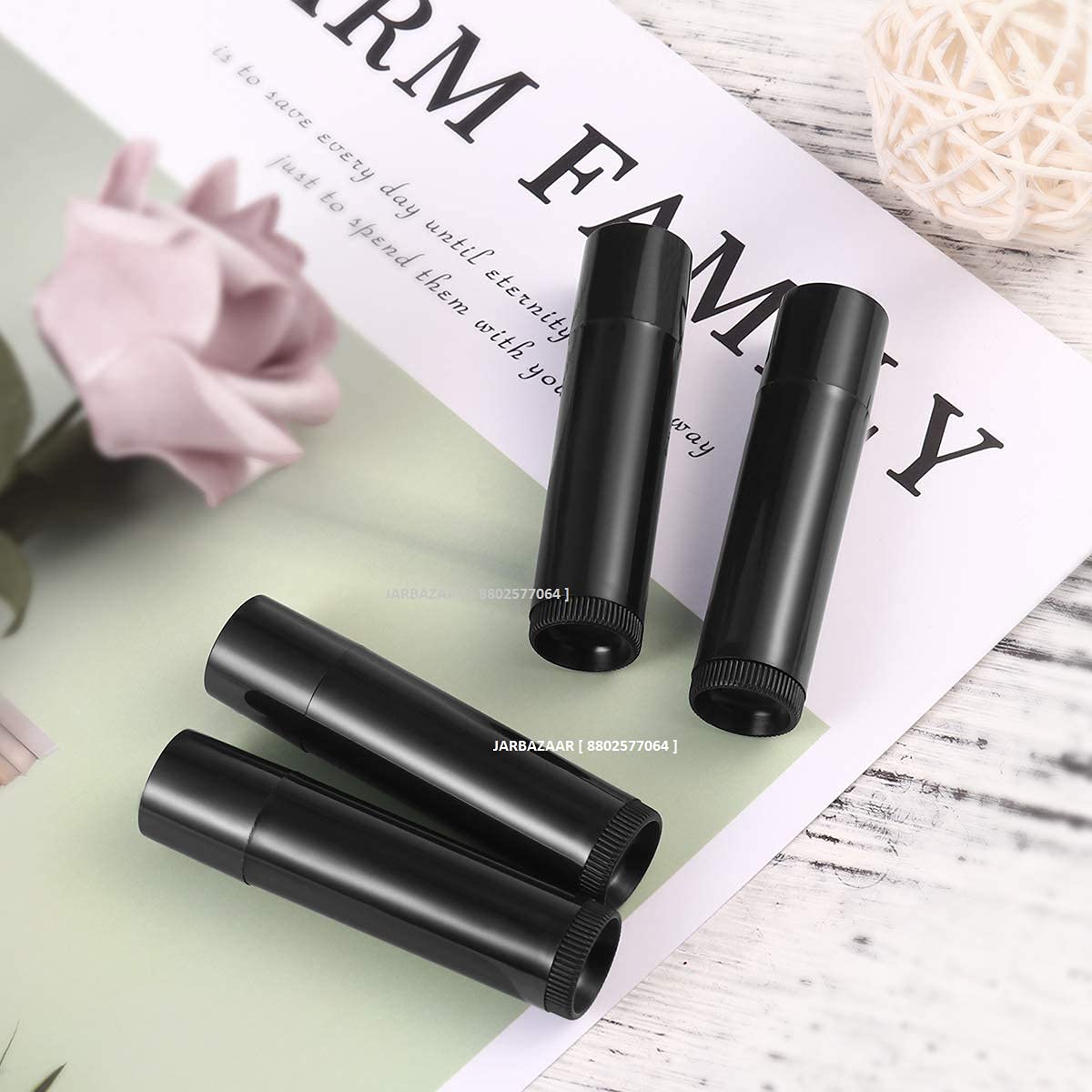 JARBAZAAR Set of 6 - 5 Gram Empty Chapstick Containers for DIY Lip Balm Making | Refillable Lip Balm Tubes for Homemade Lip Care, Essential Oils & Travel Size Cosmetics | Perfect for DIY Beauty, Gifts & Small Business Packaging