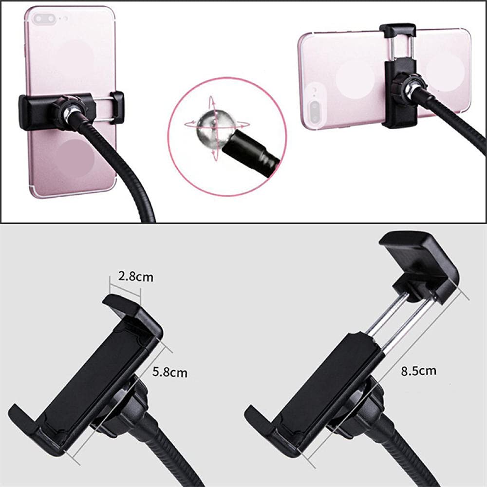 Clip-On LED Desk Lamp with Adjustable Ring Light - Perfect for Reading, Live Streaming, Makeup, Selfies & Photography - Dimmable Clamp Light for Home Office, Studio & Beauty Setup