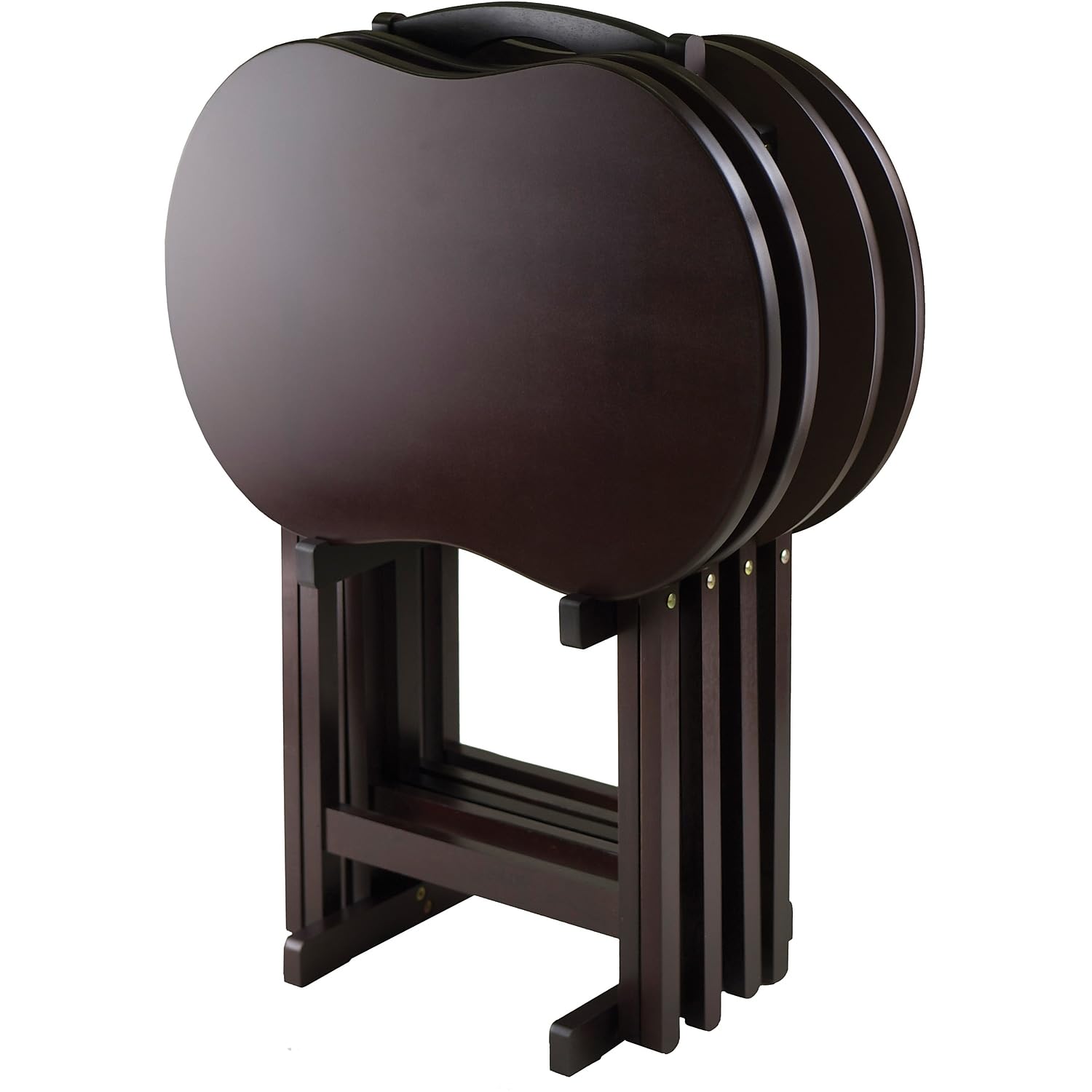 Winsome 23-inch TV Tray Table Set, 5-Piece Brown Folding Snack Stand for Living Room, Bedroom, or Office - Perfect for Meals, Laptops, and Crafts (92532)