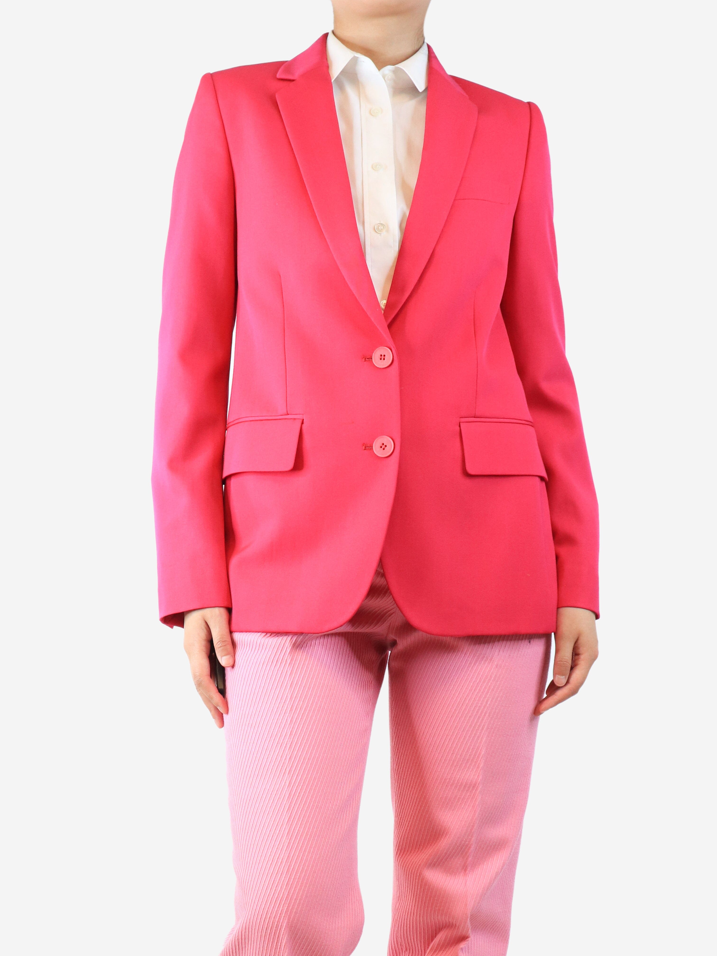 Stylish Hot Pink Wool Blazer for Women - UK Size 8 | Elegant Office Wear & Formal Jacket for Business, Parties & Special Occasions