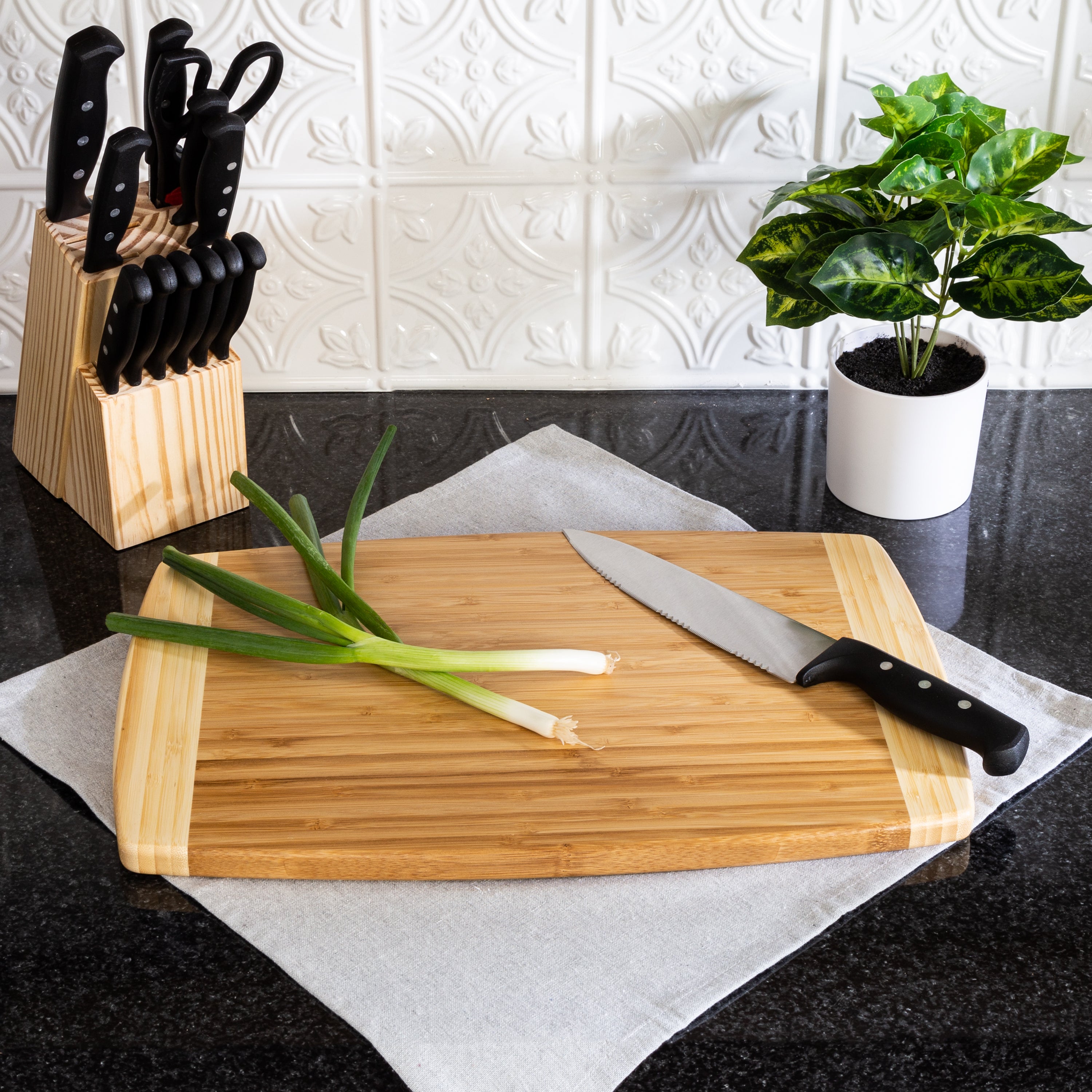 Premium Extra Large 12x18 Inch Burnished Bamboo Cutting Board - Durable & Eco-Friendly Kitchen Essential for Chopping, Slicing & Serving