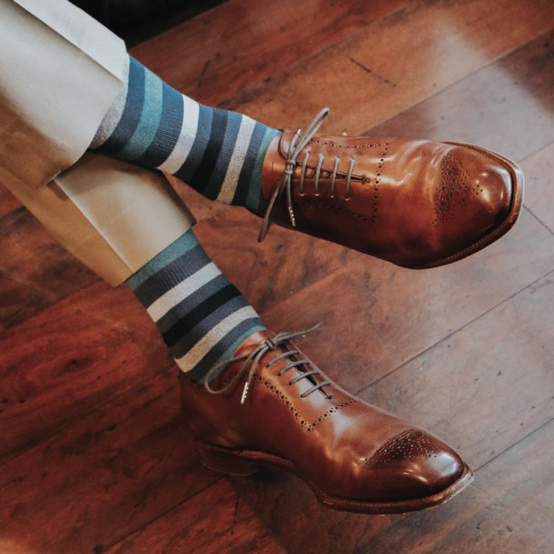 Premium Cotton Over the Calf Dress Socks for Men (9-Pack) | Soft & Breathable Long Socks That Stay Up | Perfect for Business, Formal & Casual Wear