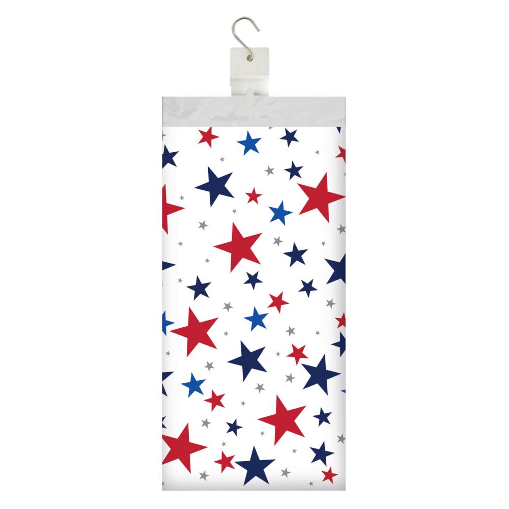12-Pack Patriotic Stars Disposable Table Covers - Bulk Red White Blue Party Decorations for 4th of July, Memorial Day, BBQs & Outdoor Celebrations