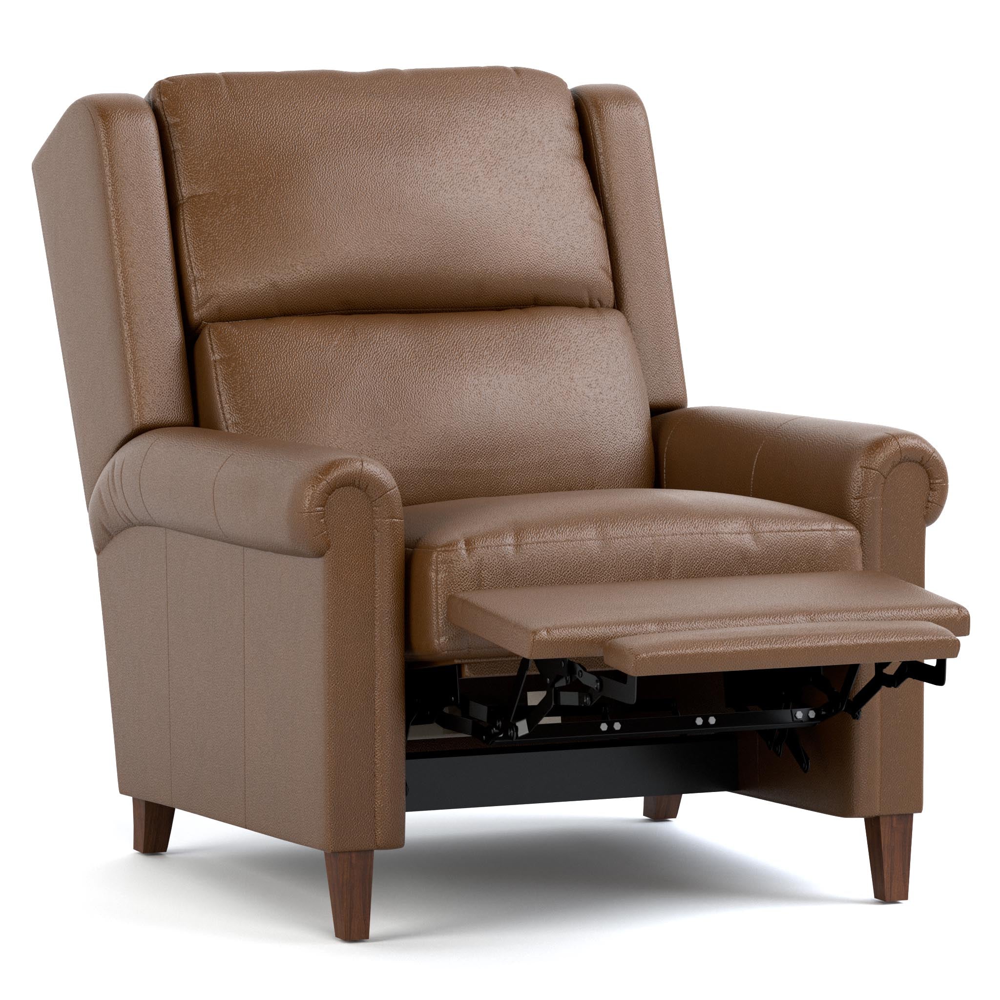 Woodlands Small Roll Arm Power Recliner - Comfortable Modern Reclining Chair for Living Room, Home Theater, and Office - Electric Lift Chair with USB Ports & Lumbar Support