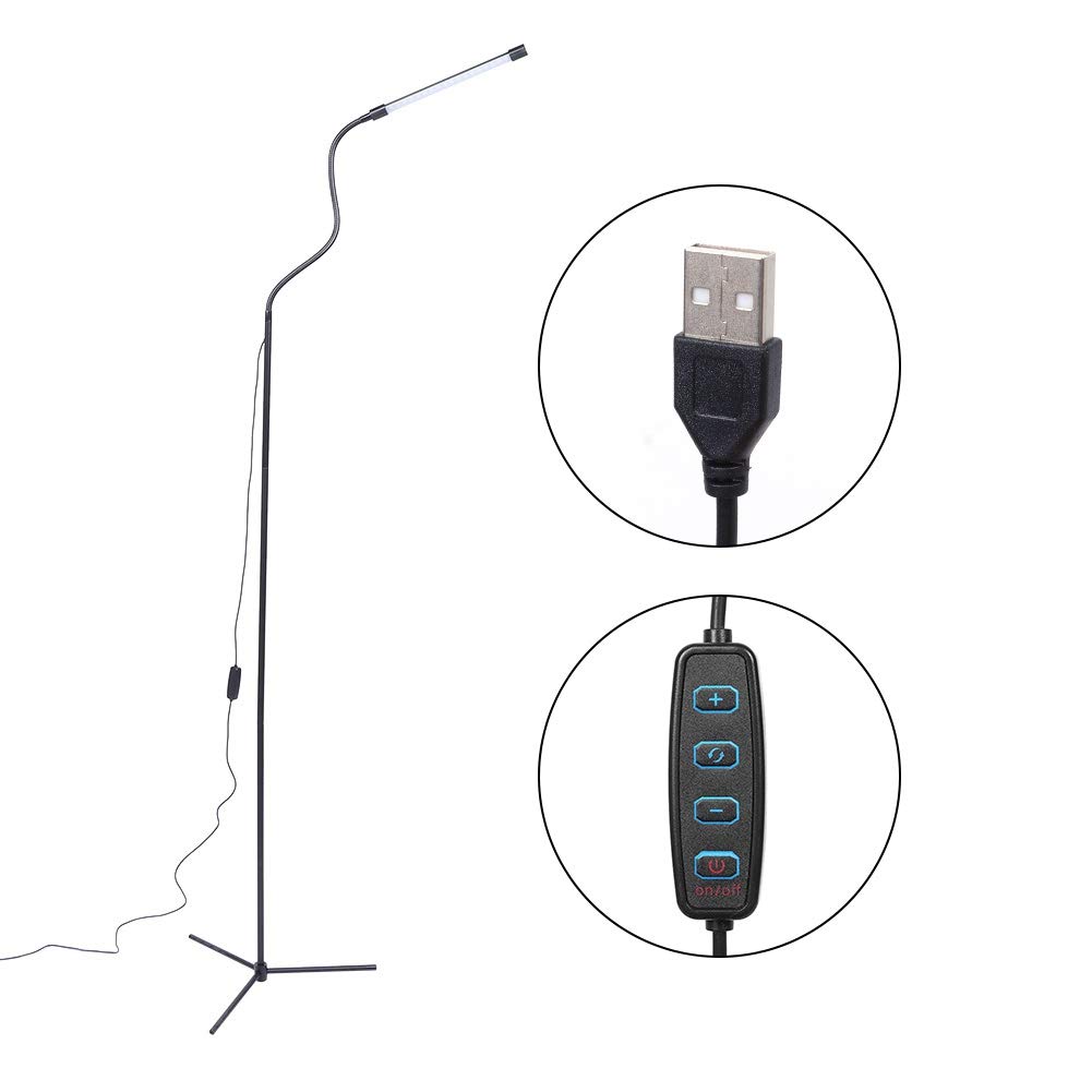 Adjustable LED Floor Lamp with USB Port - Dimmable Standing Light for Reading, Studying, Sewing & Painting - Perfect for Living Room, Bedroom & Office Lighting