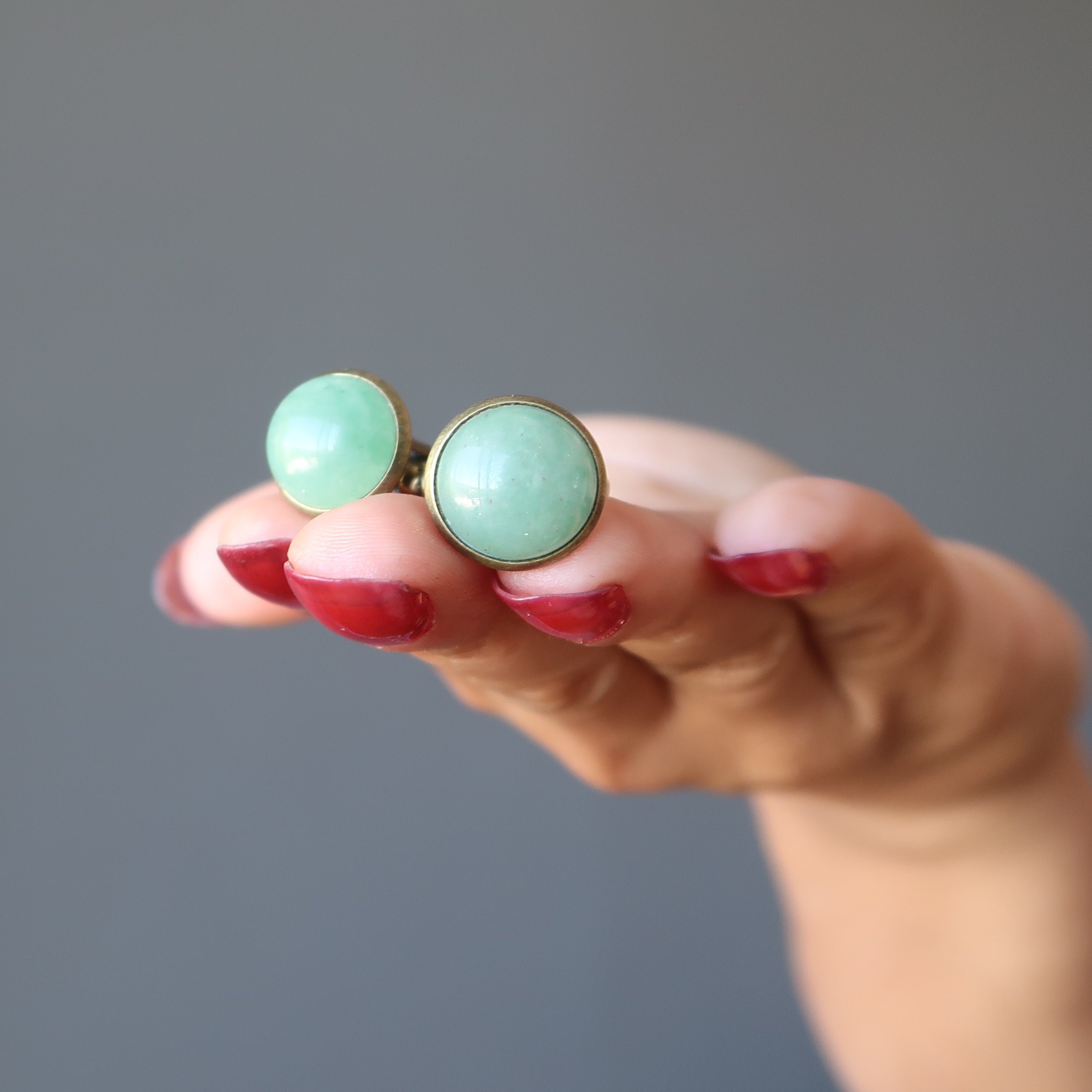 Green Aventurine Cufflinks for Men - Luxury Bronze Wealth & Success Jewelry - Perfect for Business Meetings, Weddings & Formal Events