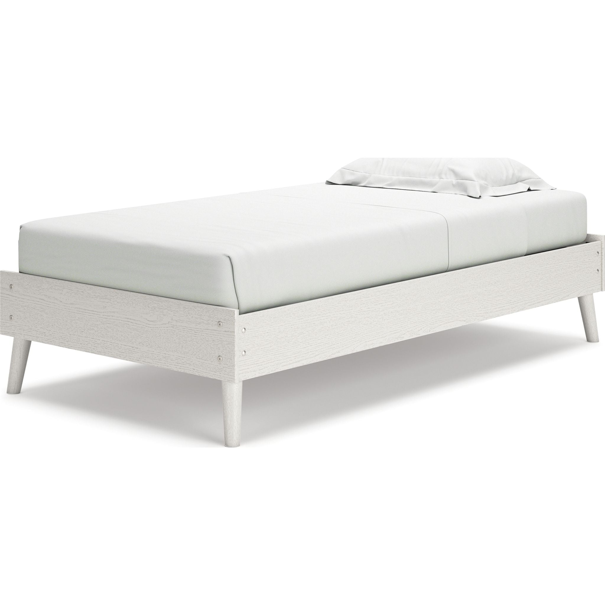 Aprilyn Twin Platform Bed Frame - White Wooden Modern Minimalist Design for Kids, Teens & Adults - Perfect for Bedrooms, Dorms & Guest Rooms