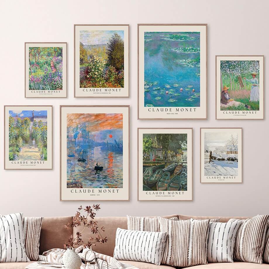 Monet Impressionist Art Canvas Posters - High Quality Wall Decor for Living Room, Bedroom & Office | Perfect Gift for Art Lovers