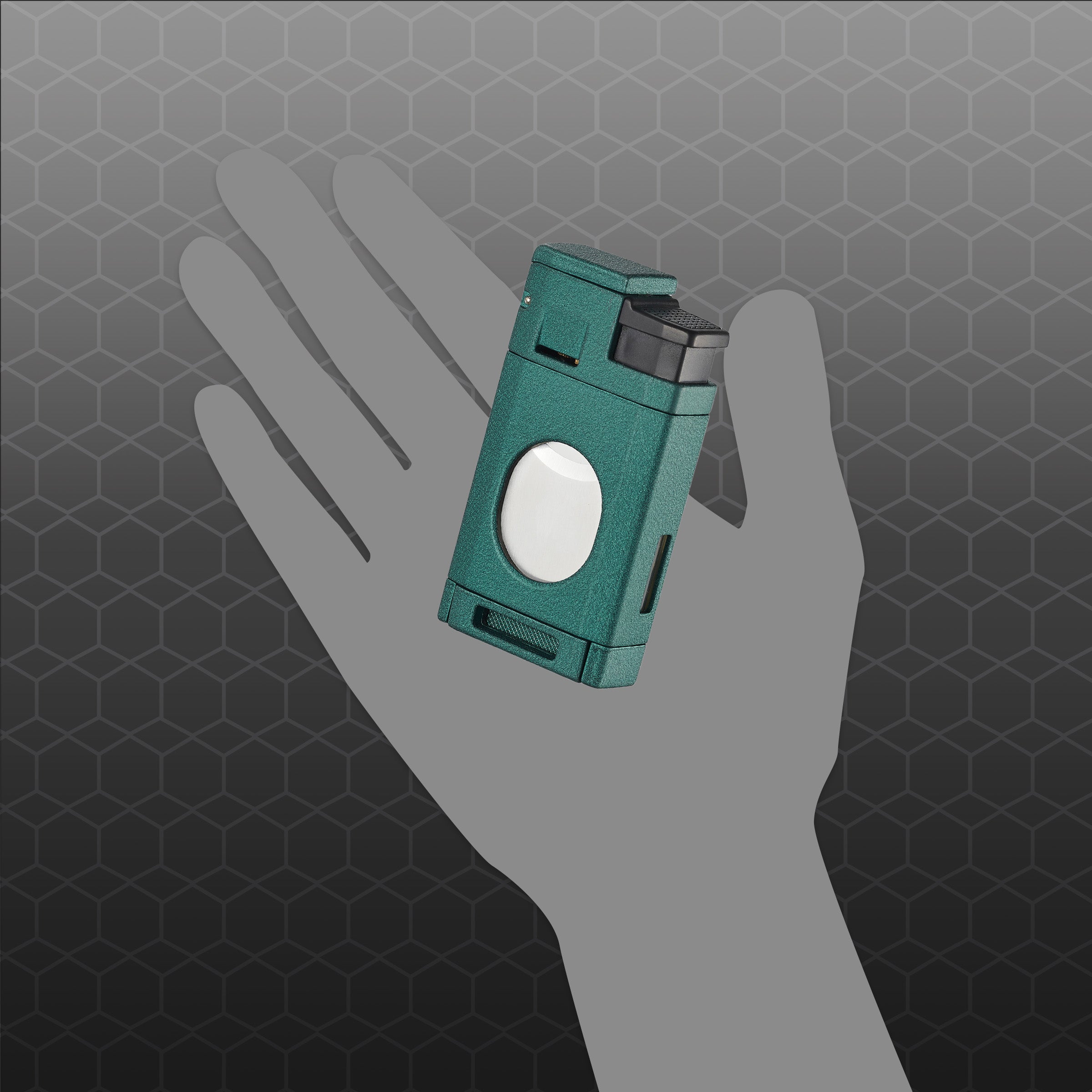 Visol LighCut Green Triple Torch Flame Lighter & Cigar Cutter - Windproof Butane Lighter for Cigars, Cigarettes & Outdoor Use - Perfect for Camping, BBQ & Travel Accessories