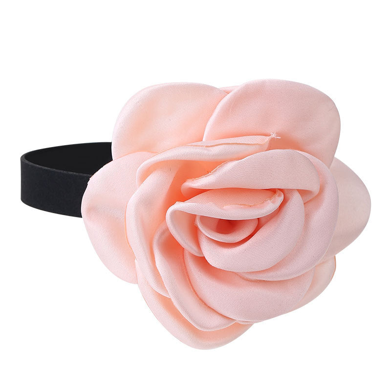 Rose Phantom Flower Suede Choker Necklace | Gothic Victorian Costume Jewelry | Perfect for Halloween, Cosplay & Vintage Fashion Outfits
