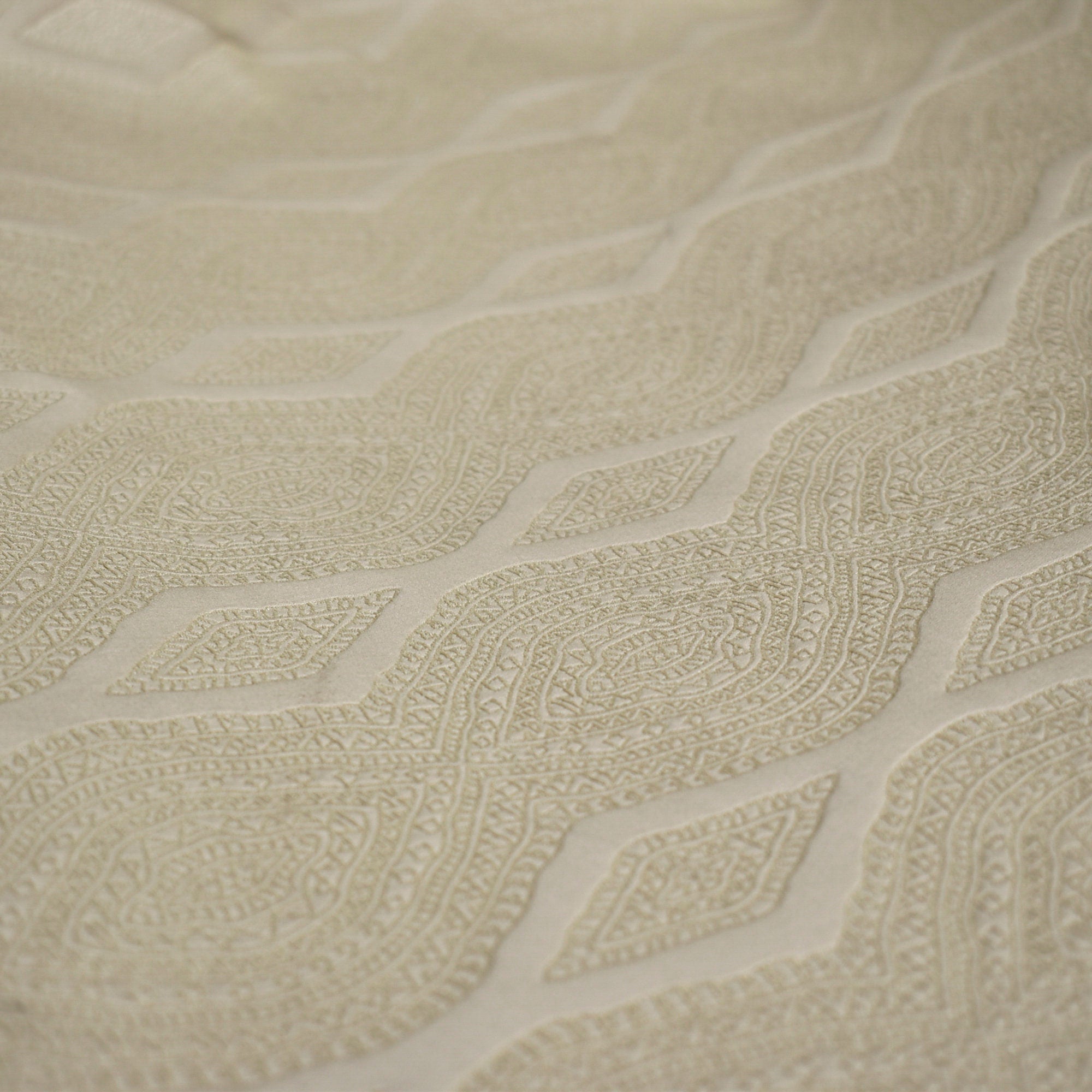 Beige Geometric Embroidered Viscose Curtain Panels for Living Room, Bedroom & Dining Room - Elegant Window Treatments for Home Decor