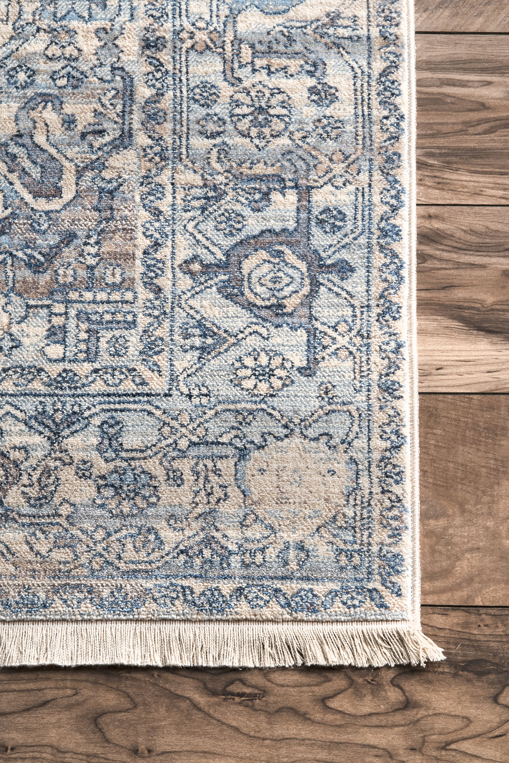 Forever Vintage Rug | Light Blue Distressed Area Rug | Boho Chic Home Decor for Living Room, Bedroom & Office