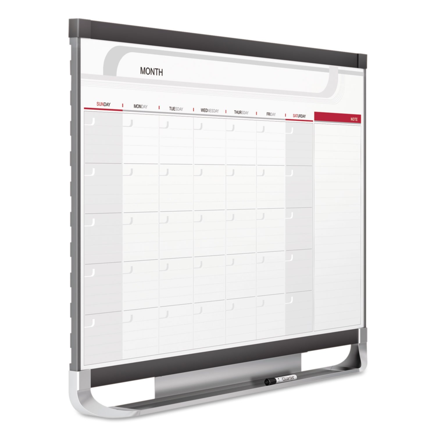 Quartet CP32P2 Monthly Wall Calendar with Dry Erase Marker - 3ft x 2ft, Graphite Frame - Perfect for Office, Classroom, or Home Organization & Planning