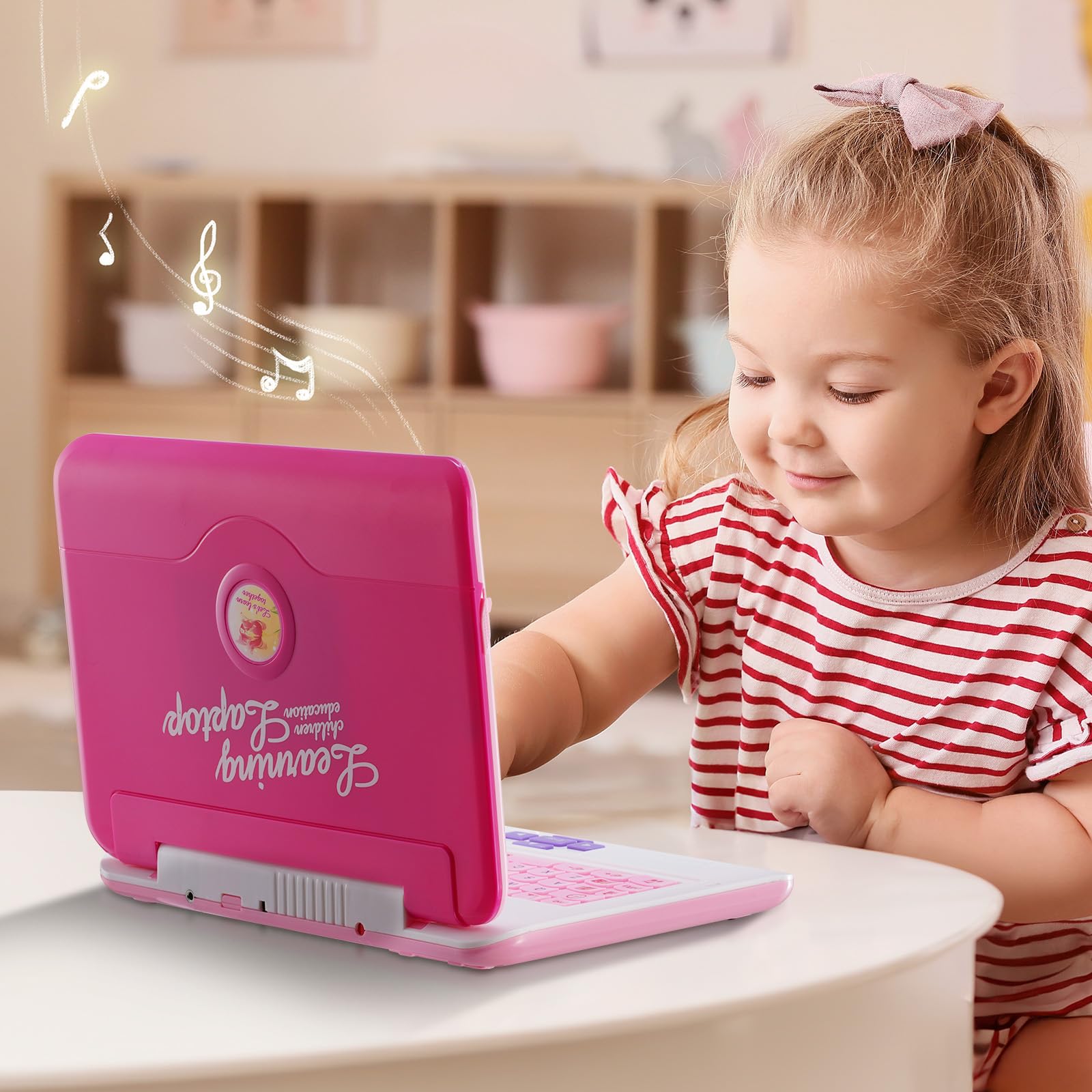 LESHITIAN Educational Kids Laptop with 80 Learning Activities - Alphabet, Math, Words, Games & Music - Interactive Learning Computer for Children Ages 5+ | Perfect for Homeschooling & Early Childhood Development