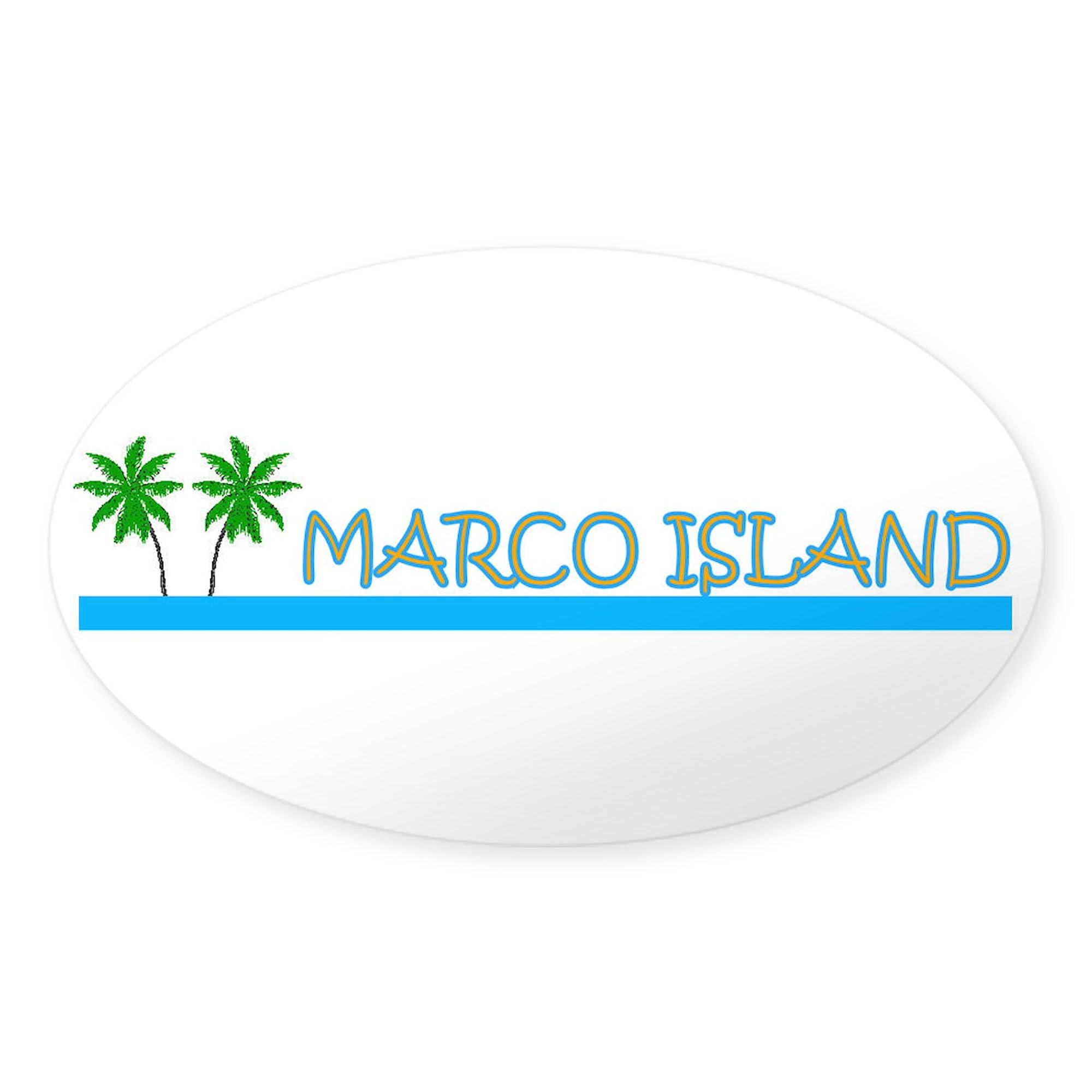 Marco Island Florida Oval Car Bumper Sticker - Waterproof Vinyl Decal for Cars, Laptops, Windows - Perfect for Travel Enthusiasts & Beach Lovers