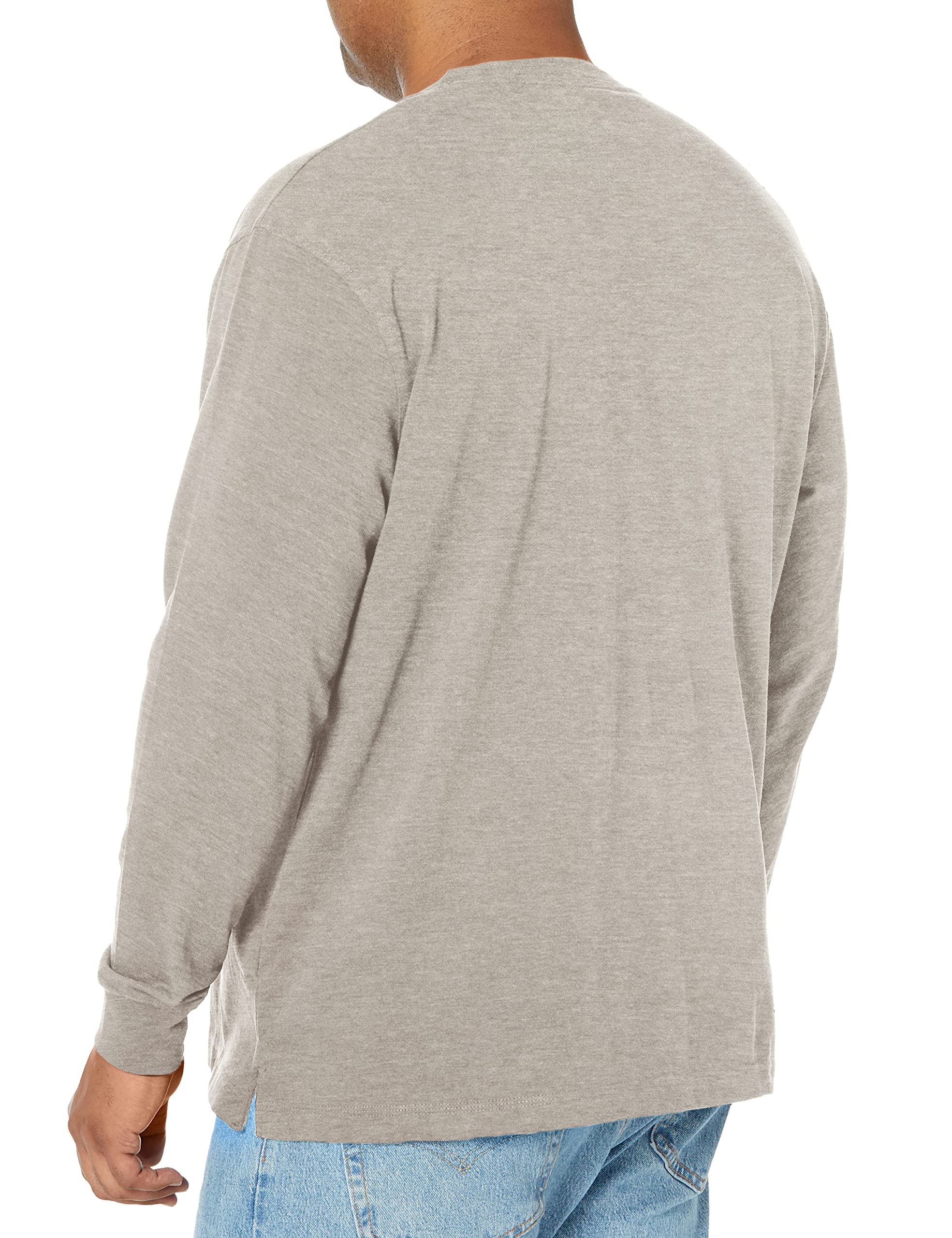 Wrangler Men's Long Sleeve Solid Henley Shirt - Comfortable Casual Button-Up Top for Outdoor Activities & Everyday Wear