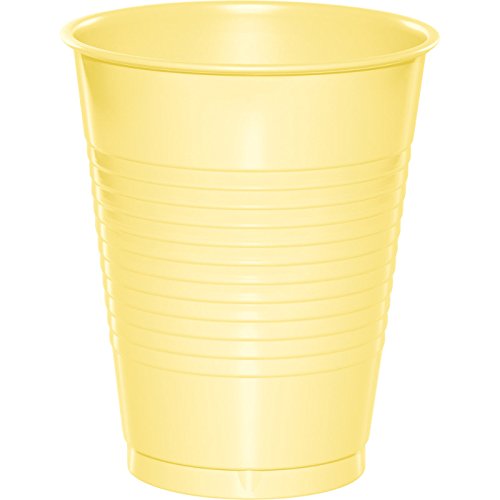 240-Pack Mimosa Yellow Disposable Plastic Party Cups 16 oz - Bulk Drinking Tumblers for Weddings, BBQs & Outdoor Events