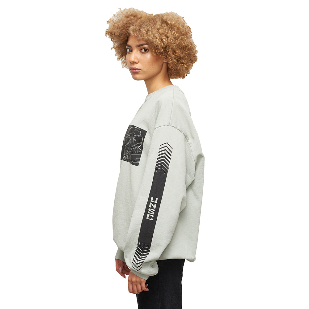 Halo Infinite Deconstructed Light Gray Crewneck Sweatshirt | Official Licensed Gaming Apparel | Comfortable Casual Wear for Men & Women | Perfect for Gaming, Lounge & Streetwear Fashion