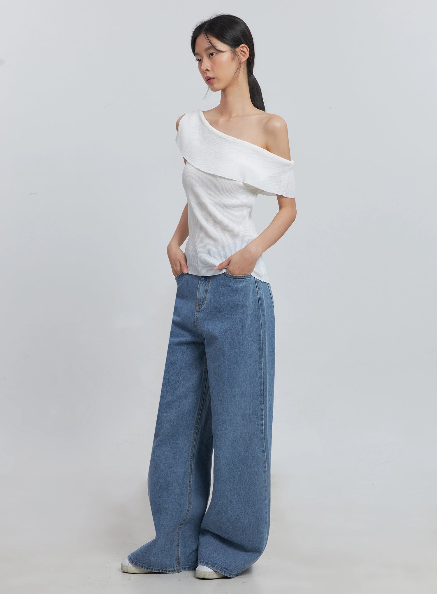 Daniela High Waisted Wide Leg Jeans for Women - Stretchy Comfort Denim Pants - Perfect for Casual Outings, Office Wear & Date Nights