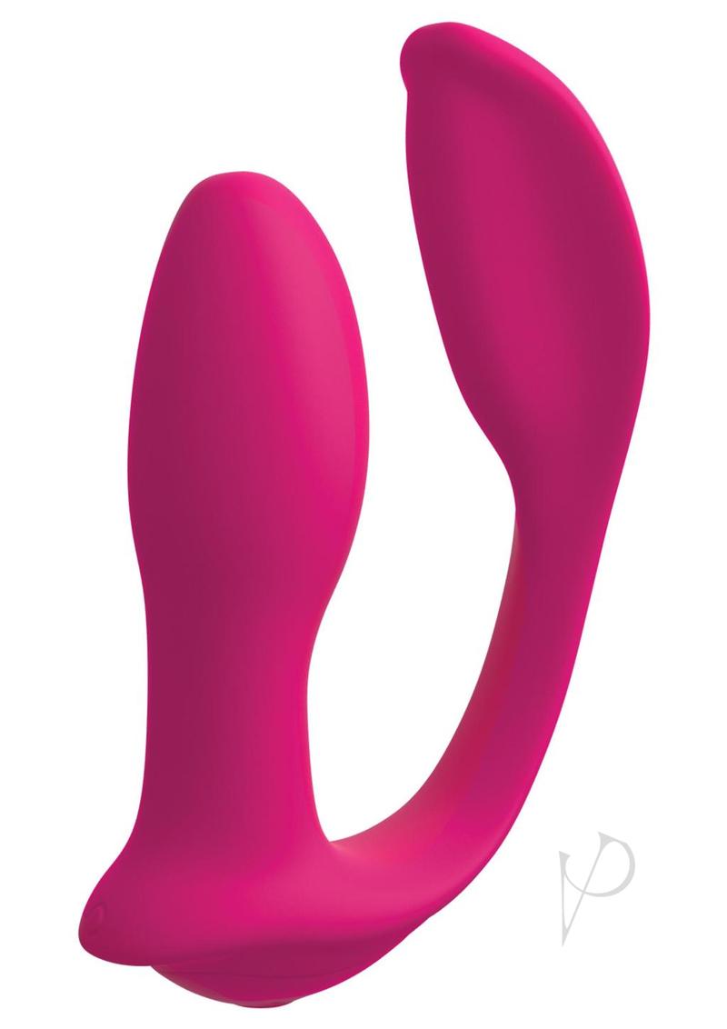 3Some Double Ecstasy Rechargeable Silicone Vibrator with Wireless Remote Control - Pink | Couples Adult Toy for Romantic Nights & Long Distance Play